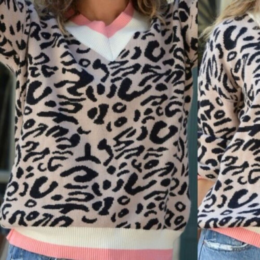 Leopard Varsity Sweater - Picture 7 of 13
